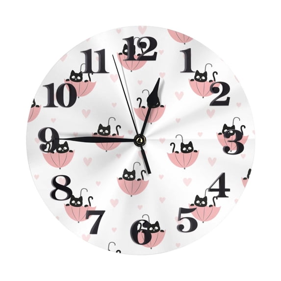 Naloa Clock number Print Wall Clock - Clocks Battery Operated, Small Silent Non-Ticking, Decorative for Living Room, Office, Bedroom, Home(9.84")