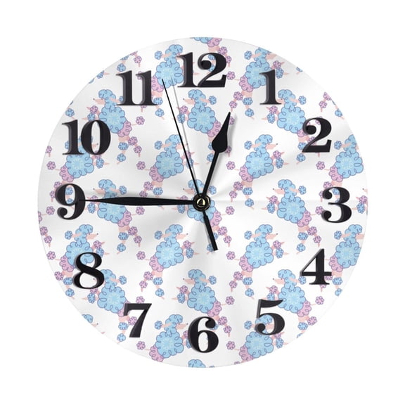 Naloa Clock number Print Wall Clock - Clocks Battery Operated, Small Silent Non-Ticking, Decorative for Living Room, Office, Bedroom, Home(9.84")