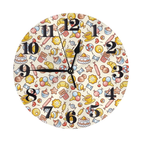 Naloa Clock number Print Wall Clock - Clocks Battery Operated, Small Silent Non-Ticking, Decorative for Living Room, Office, Bedroom, Home(9.84")