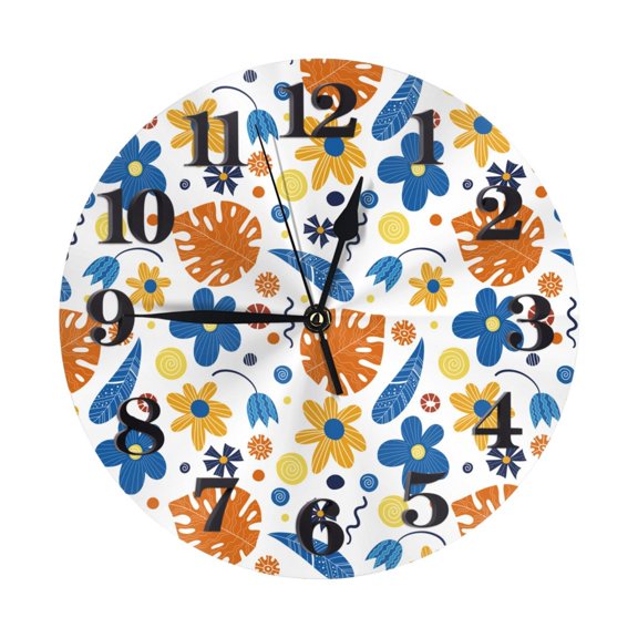 Naloa Clock number Print Wall Clock - Clocks Battery Operated, Small Silent Non-Ticking, Decorative for Living Room, Office, Bedroom, Home(9.84")