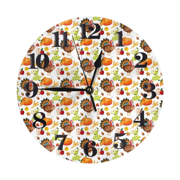 Naloa Clock number Print Wall Clock - Clocks Battery Operated, Small Silent Non-Ticking, Decorative for Living Room, Office, Bedroom, Home(9.84")