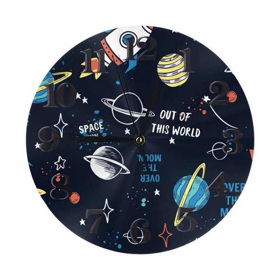 Naloa Clock number Print Wall Clock - Clocks Battery Operated, Small Silent Non-Ticking, Decorative for Living Room, Office, Bedroom, Home(9.84")