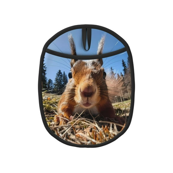 Naloa Close-Up Curious Squirrel Silicone Pot Holders, Oven Mitts Heat Resistant Hot Pads, Non Slip Pot Holder for Kitchen Baking and Cooking 9.4 x 7.5 Inches