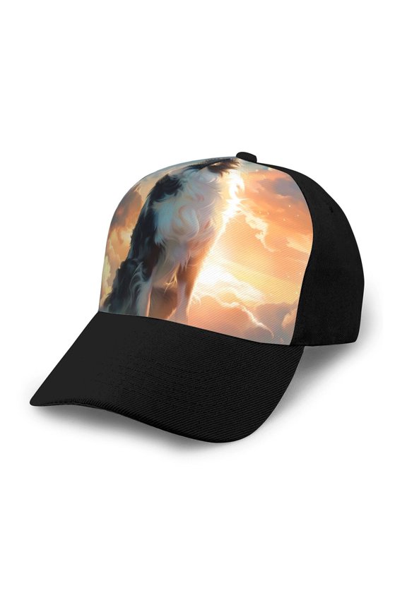 Cloud Border Collie Adult adjustable Print Baseball Hat, Patchwork curved brim baseball capfor Men and Women, One Size