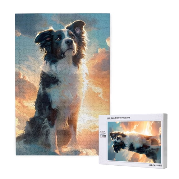 Naloa Cloud Border Collie Custom Puzzles Personalized Puzzle 1000 Pieces from Photo Custom Jigsaw Puzzle for Wedding, Graduation, (29.519.7in, Vertical)