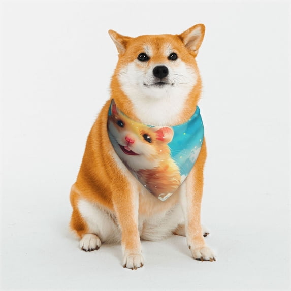Naloa Cloud Cute Hamster Dog Bandana Large and Small-Dog Scarf Bib Handkerchief Accessories for Dogs and Cats(S-L)-Large