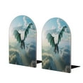 thumbnail image 1 of Naloa Cloud Sky Green Dragon 2 Pcs Bookend Large Capacity Office Book Ends for Home Office Library School Study Decoration, 1 of 8