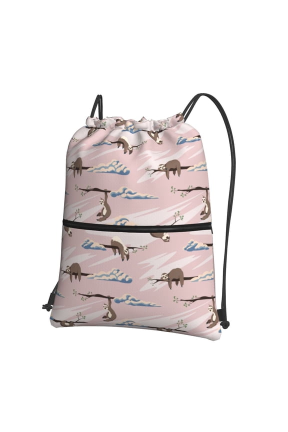Cloud Sloth Drawstring Backpack String Bag Cinch Water Resistant for Gym Shopping Sport Yoga