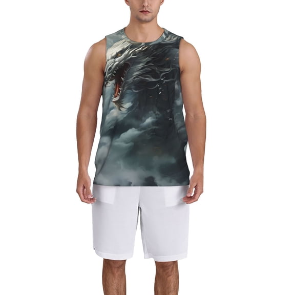 Naloa Cloud White Dragon Basketball Jersey Reversible Men's Mesh Athletic Sports Shirts Training Practice S-4XLLarge