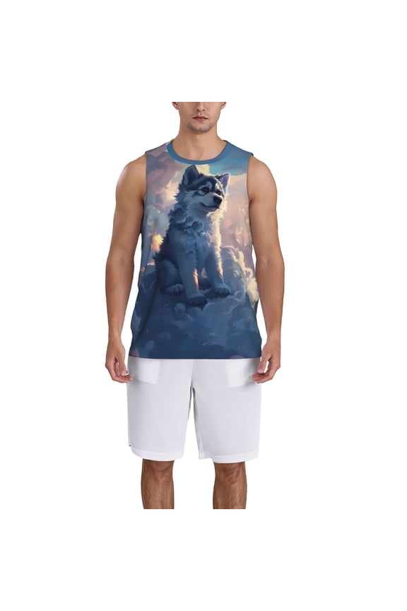 Cloud Wolf Basketball Jersey Reversible Men's Mesh Athletic Sports Shirts Training Practice S-4XL4X-Large