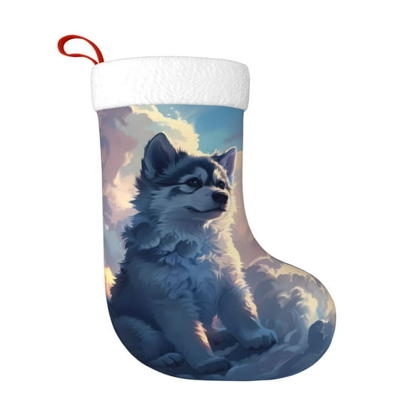 Naloa Cloud Wolf Christmas Stockings Decorations, Xmas Ornaments, DIY Personalized Farmhouse Decor for Home Family Party Tree