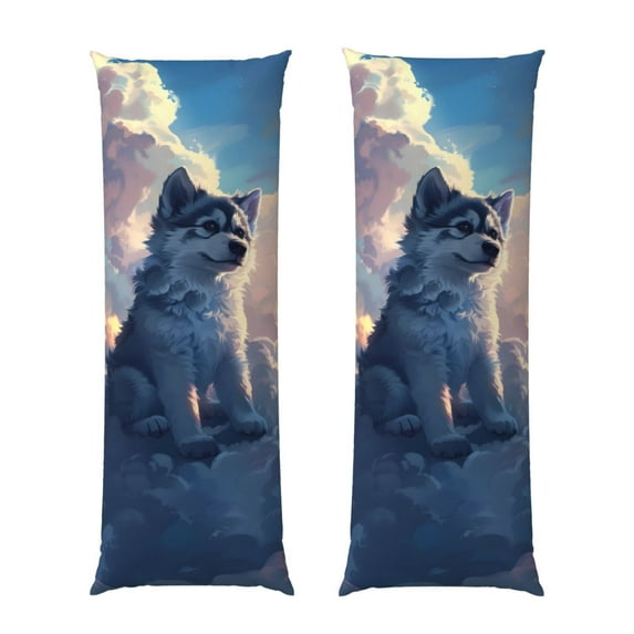 Naloa Cloud Wolf Super Soft 20x60 Body Pillow Case,Long Side Hidden Zipper(PILLOWS ARE NOT INCLUDED)