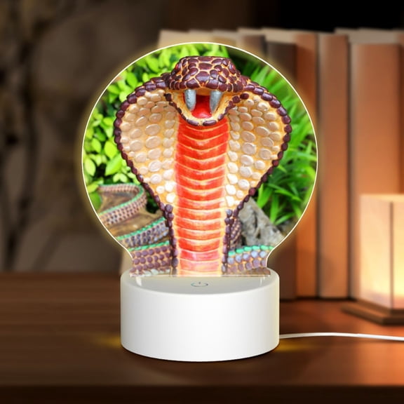 Naloa Cobra Snake Acrylic LED Night Light Custom LED Lights Personalized Nightlight Customized Gifts for Family Couples Friends