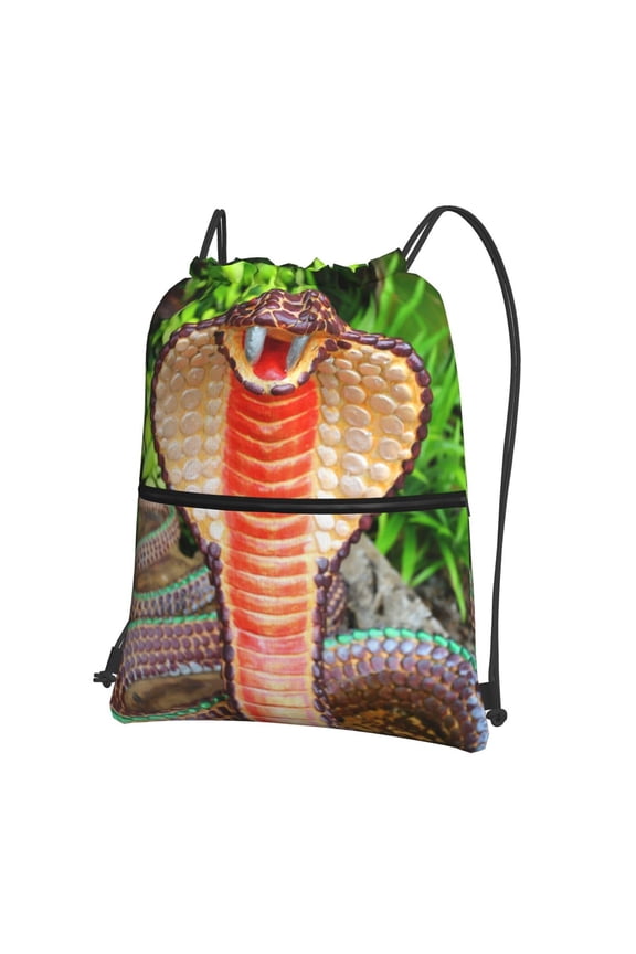 Cobra Snake Drawstring Backpack String Bag Cinch Water Resistant for Gym Shopping Sport Yoga