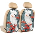thumbnail image 1 of Naloa Cockatoo Red Berries 2Pcs Anti-Kick Back Seat Cover Kick Mat, Car Seat Protector with 3 Storage Pockets, 1 of 8