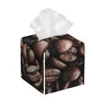 thumbnail image 1 of Naloa Coffee Bean Tissue Box CoverLeather Tissue Holder Square Facial Tissue Case Facial Paper Organizer Dispenser for Bathroom, Vanity Countertop, Tabletop, Car, 1 of 8