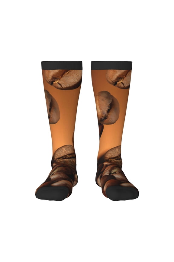 Coffee Beans Knee Socks, High Socks Long Stretchy Sock Women Knee High Stocking, Long Socks for Women