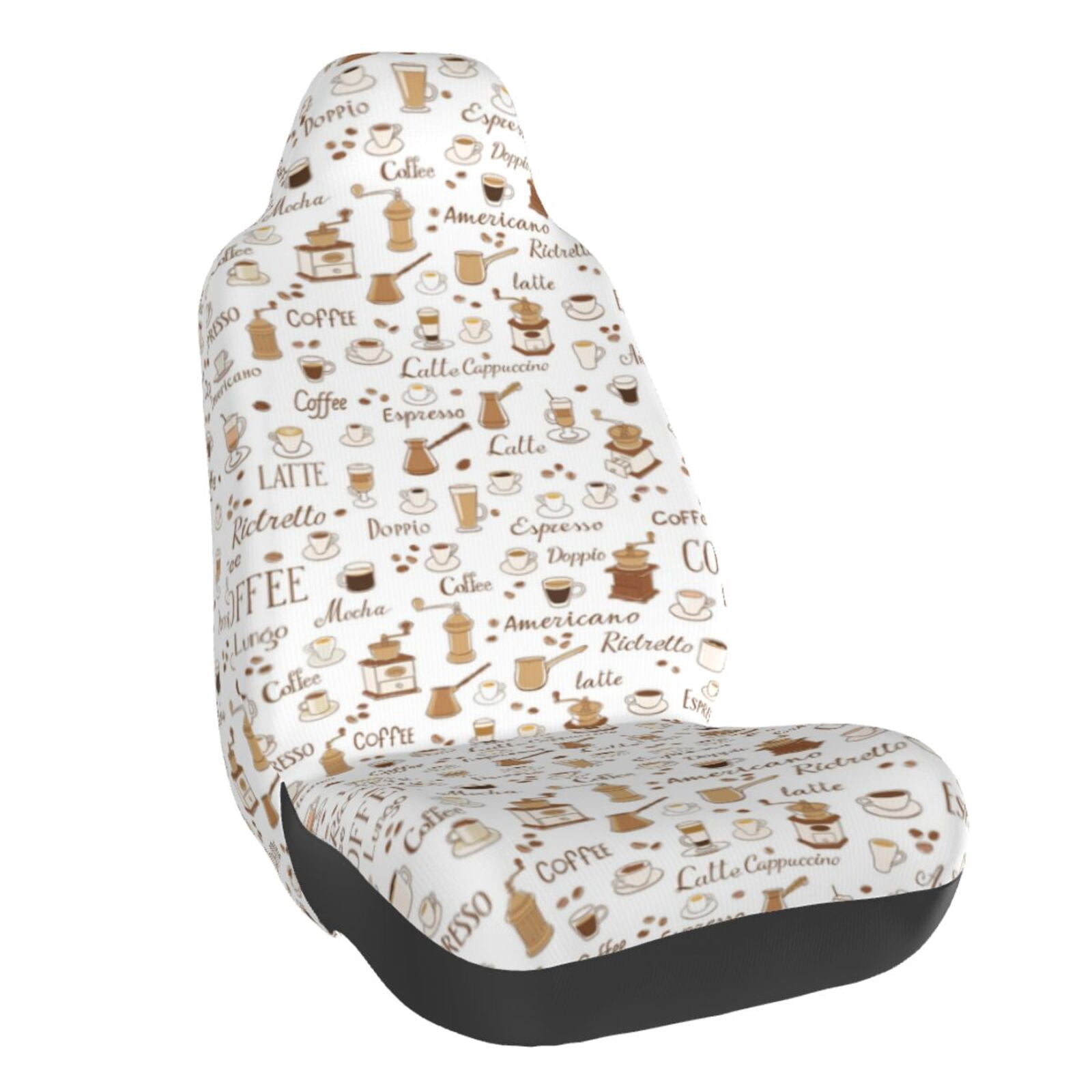 Naloa Coffee Car Seat Covers Universal Front Seat Coves for Car Accessories ,Padded Car Covers for Automotive, SUV, Truck, and Van