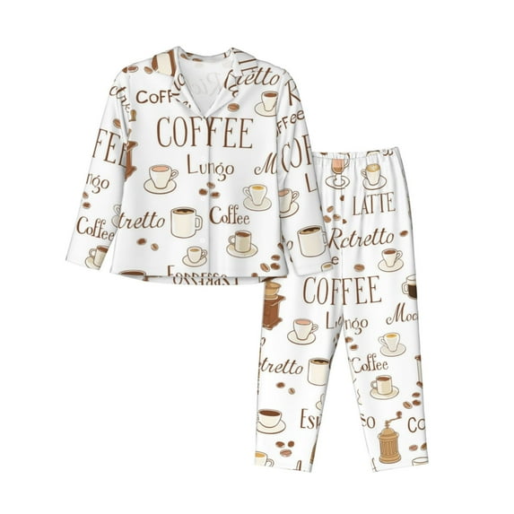 Naloa Coffee Pajamas for Women Set, Womens Pajama Sets, Lounge Sets for Women, 2pjs for Women-XX-Large