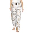 thumbnail image 1 of Naloa Coffee Print Women’s Ultra-Soft Comfy Pajama Lounge Pants with Pockets & Drawstring, 1 of 8