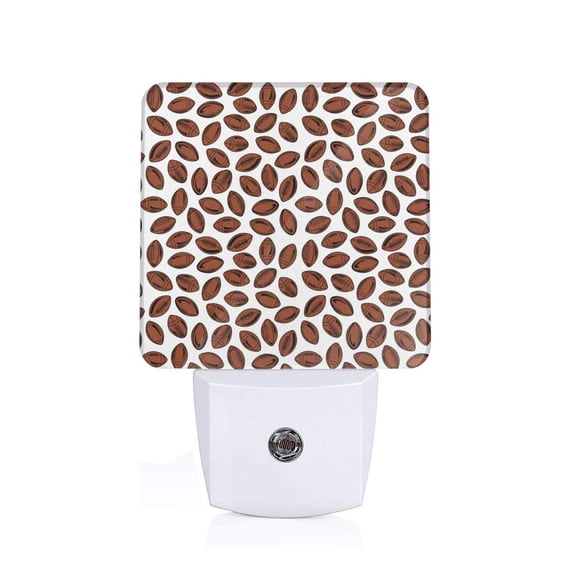 Naloa Coffee Rugby Night Lights Plug into Wall, Dusk to Dawn Sensor Warm White Led Night Light 0.5W, Nightlight suit for Adults, Bedroom, Bathroom, Hallway, Kitchen