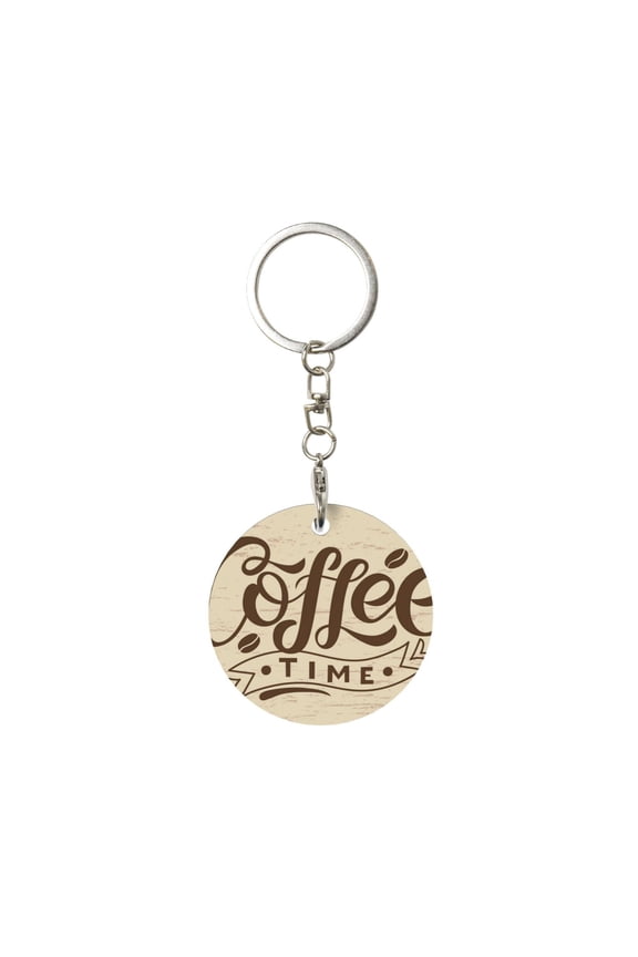 Naloa Coffee Time (2) Print Round Keychain Keychain Key Ring, Key Tag, Key Chain Bulk for Gift Accessories (Round)