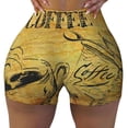 thumbnail image 1 of Naloa Coffee Vintage Biker Shorts for Women Seamless Scrunch Short Women’s Yoga Shorts for Gym Running Sport Shorts - Medium, 1 of 9