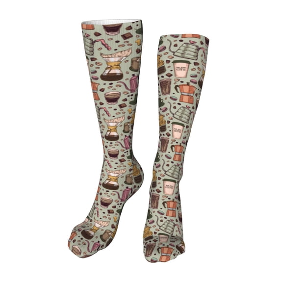 Naloa Coffee pots cup High Stockings Women Thigh High Stockings Over Knee Long Stockings-One Size