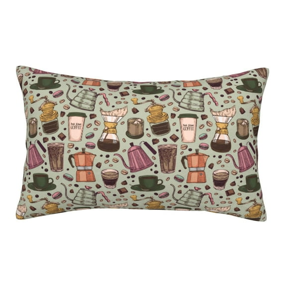 Naloa Coffee pots cup Pillowcase, Throw Pillowcase, Wrinkle-Free, Stain-Resistant with Hidden Zipper for Bedroom Sofa-14"x20"