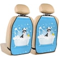 thumbnail image 1 of Naloa Collie in Bathtub 2Pcs Anti-Kick Back Seat Cover Kick Mat, Car Seat Protector with 3 Storage Pockets, 1 of 8