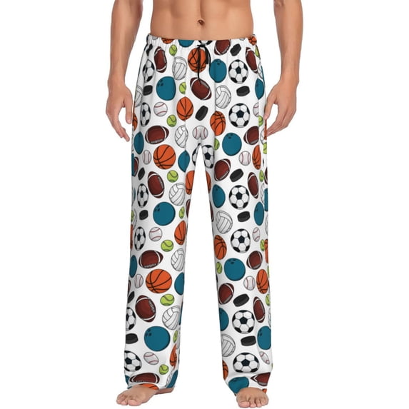 Naloa Color Balls Pajama Pants Men, PJ Bottoms, Sleep & Lounge Pants-Large