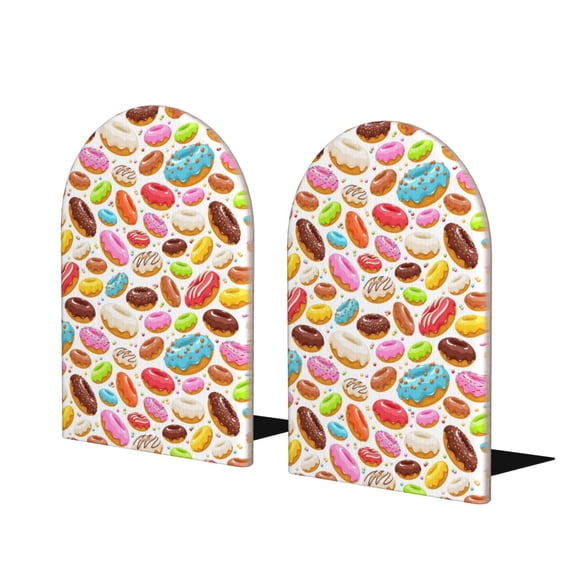 Naloa Color Donut 2 Pcs Bookend Large Capacity Office Book Ends for Home Office Library School Study Decoration