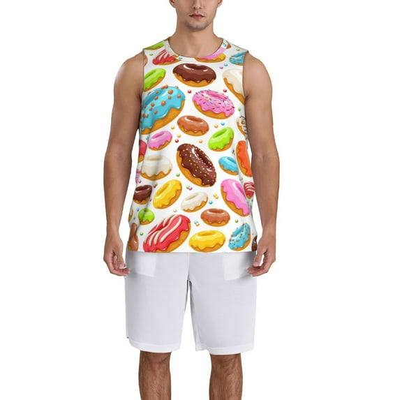 Naloa Color Donut Basketball Jersey Reversible Men's Mesh Athletic Sports Shirts Training Practice S-4XLX-Large