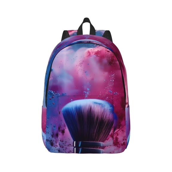 Naloa Color Explosion Makeup Brush Canvas Backpack for Men Women Rucksack Casual Travel Daypack College Tote Satchel Bookbag for Teens-Medium