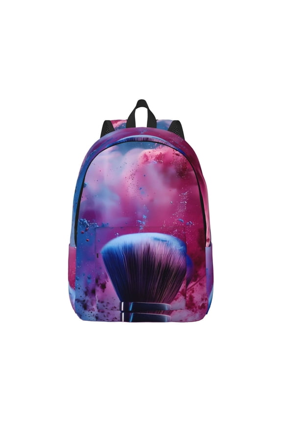 Color Explosion Makeup Brush Canvas Backpack for Men Women Rucksack Casual Travel Daypack College Tote Satchel Bookbag for Teens-Medium