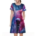 thumbnail image 1 of Naloa Color Explosion Makeup Brush Print Womens Summer A-Line Dress with Pockets,Short Sleeve Dresses,Flowy Beach Swing Dress for Vacation Travel, 1 of 6