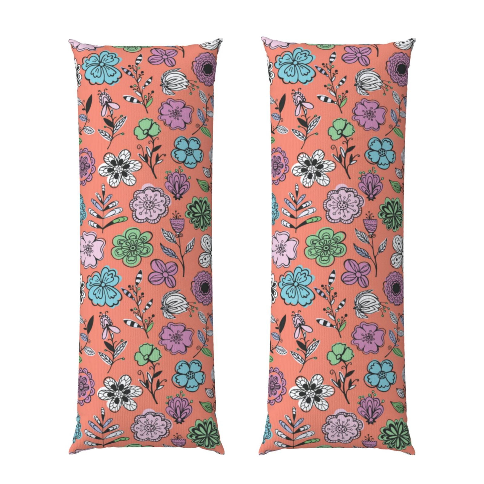 Naloa Color Flowers Super Soft 20x60 Body Pillow Case,Long Side Hidden Zipper（PILLOWS ARE NOT INCLUDED）