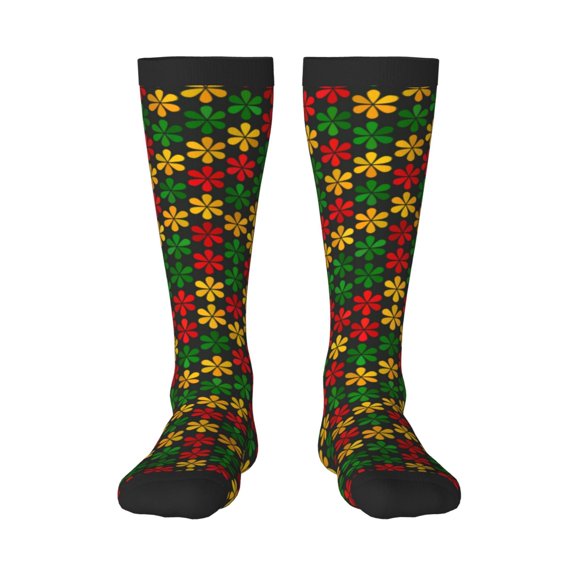 Naloa Color Music1 Thigh High Socks Extra Long Stretchy Sock Women Over Knee High Opaque Stocking Daily Wear