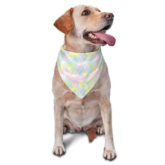Naloa Color Rabbit Dog Bandanas 1PC Washable Triangle Dog Scarfs Premium Durable Fabric, for Small Medium Large Dogs and Cats
