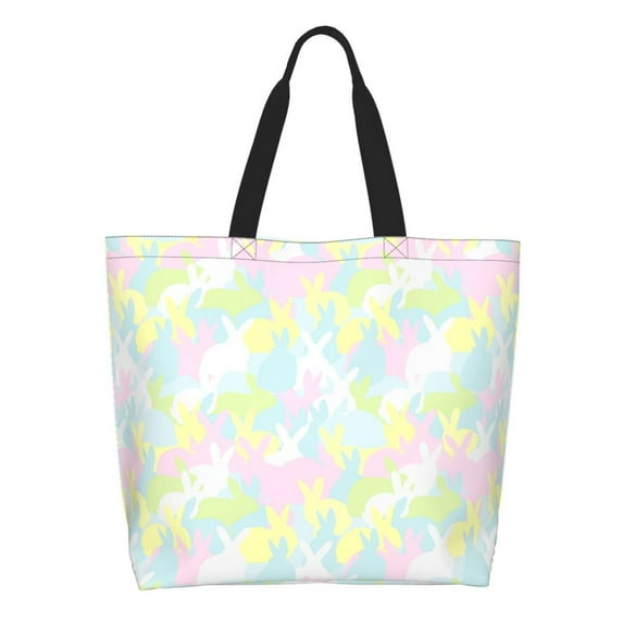 Naloa Color Rabbit Tote Bag for Women Large Capacity Shoulder Bag for College Work Travel Shopping