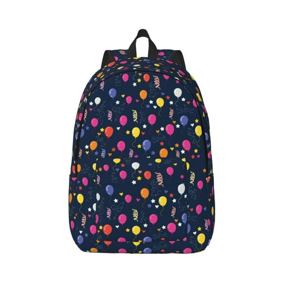 Naloa Colored Balloons Canvas Backpack for Men Women Rucksack Casual Travel Daypack College Tote Satchel Bookbag for Teens-Small