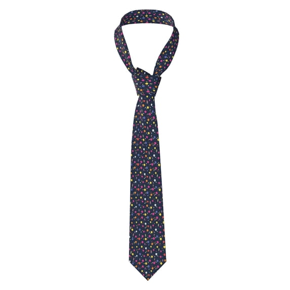 Naloa Colored Balloons Print Solid Color Tie Formal Necktie for Men,Suitable for business, daily life, work