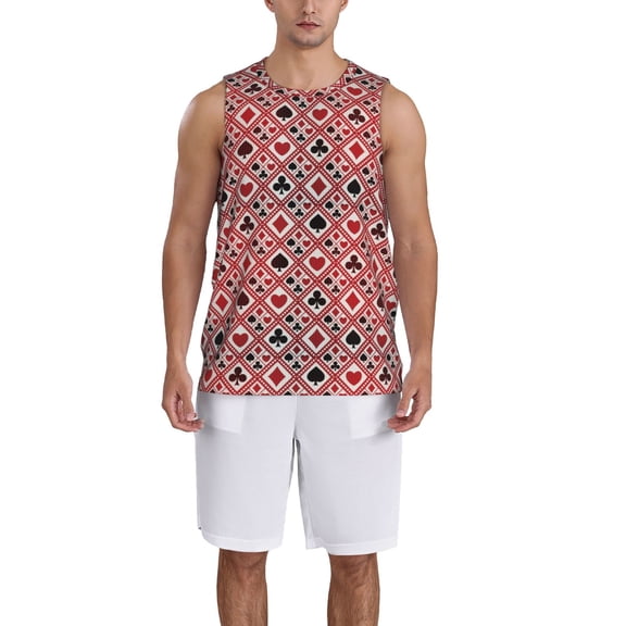 Naloa Poker Basketball Jersey Reversible Men's Mesh Athletic Sports Shirts Training Practice S-4XLXX-Large
