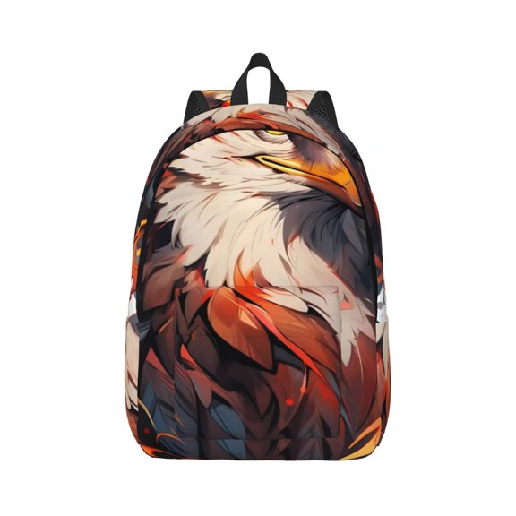 Naloa Colorful Abstract Eagle Canvas Backpack for Men Women Rucksack Casual Travel Daypack College Tote Satchel Bookbag for Teens-