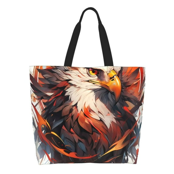 Naloa Colorful Abstract Eagle Tote Bag for Women Large Capacity Shoulder Bag for College Work Travel Shopping