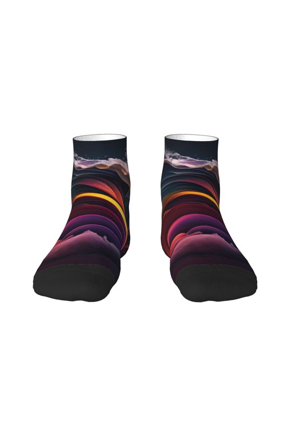 Colorful Abstract Wave Motion Ankle Socks for Women Non Slip Socks No Show Socks Classic Low Cut Casual Socks Casual Socks