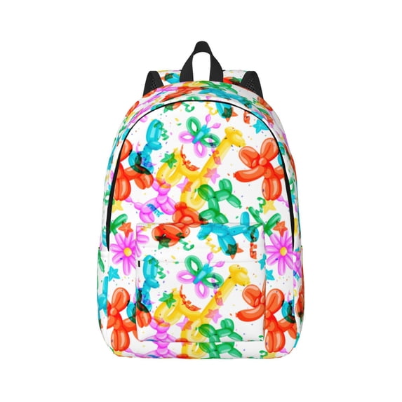 Naloa Colorful Air Balloons Canvas Backpack for Men Women Rucksack Casual Travel Daypack College Tote Satchel Bookbag for Teens-Medium