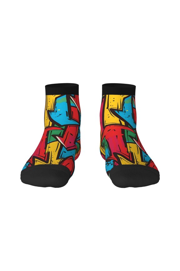 Colorful Arrow Graffiti Pattern Ankle Socks for Women Non Slip Socks No Show Socks Classic Low Cut Casual Socks Casual Socks
