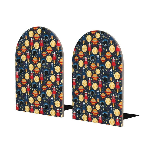 Naloa Colorful Astronomy 2 Pcs Bookend Large Capacity Office Book Ends for Home Office Library School Study Decoration