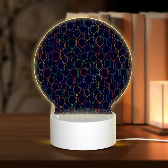 Naloa Colorful Balloons Acrylic LED Night Light Custom LED Lights Personalized Nightlight Customized Gifts for Family Couples Friends